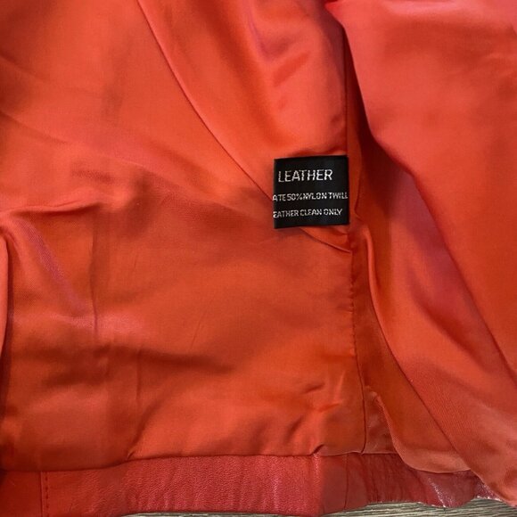 Vintage Triangles - Tannery West Jacket Womens Red Sz 5 Leather Ruffle 80's 90's - Picture 14 of 16
